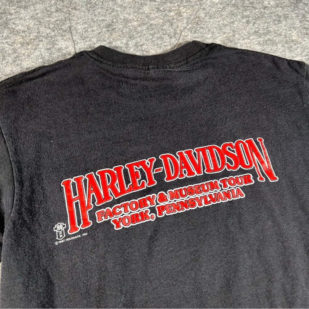 Harley Davidson Shirt Mens Large‎ Black 80s Hit Me 1985 A Legend Since 1903 VTG - Picture 9 of 10